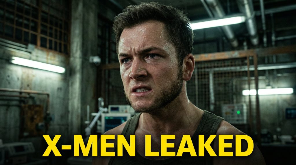 High-resolution close-up of Taron Egerton as Wolverine in X-Men Reboot showing intense emotion.