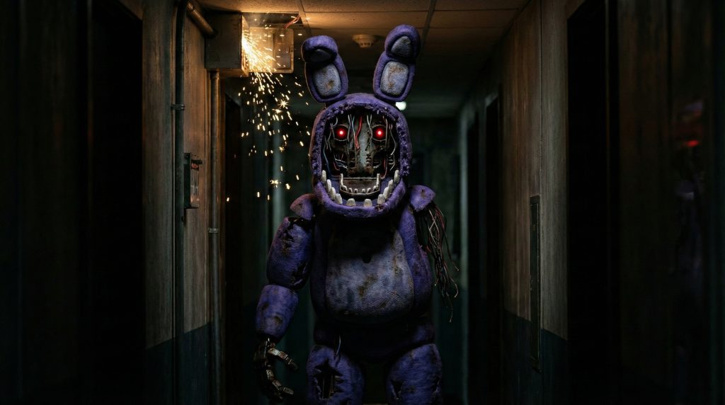 Leaked behind the scenes photo of Matthew Lillard in the Springtrap suit for FNAF 2.